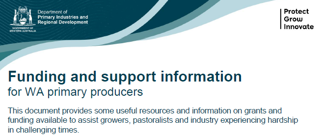 Funding and Support Information for WA primary producers