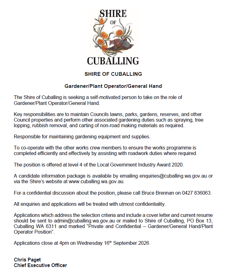 Positions Vacant